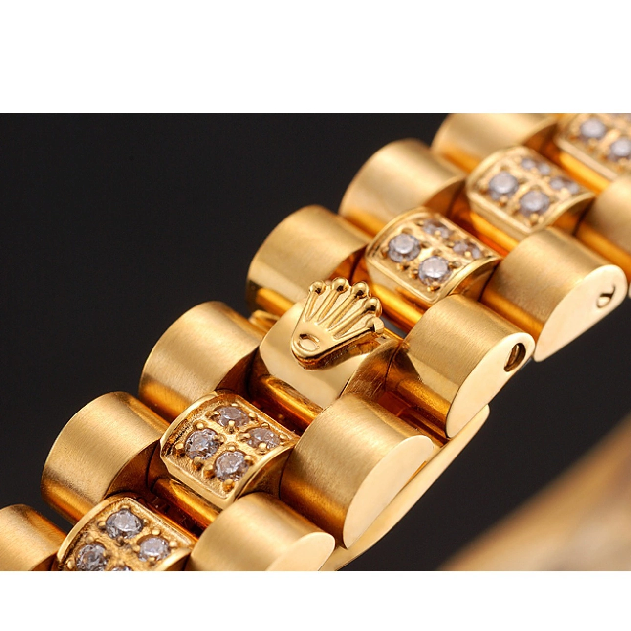 Good copy rolex watches 1453955 Bracelet Pave Swiss Diamond Diamond Dial Rolex DayJust Gold 0623